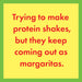Funny “Protein Shake” drink coaster designed to add humor to gym, home, or office spaces