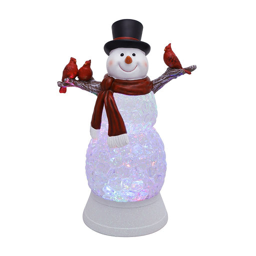 11" Glitter Snowman with Cardinal - Assorted 1 at random - 11" Glitter Snowman with Cardinal - Assorted 1 at random