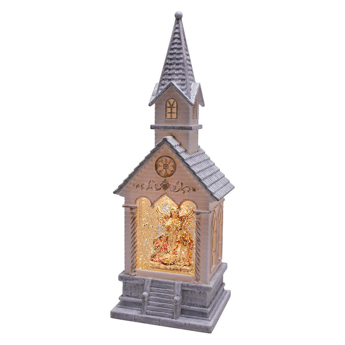 11" Holy Family Church Glitter Lantern - 11" Holy Family Church Glitter Lantern