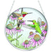 This Bridgeton Hall Hummingbirds and Coneflowers Suncatcher brings vibrant color and the beauty of nature to your home décor.