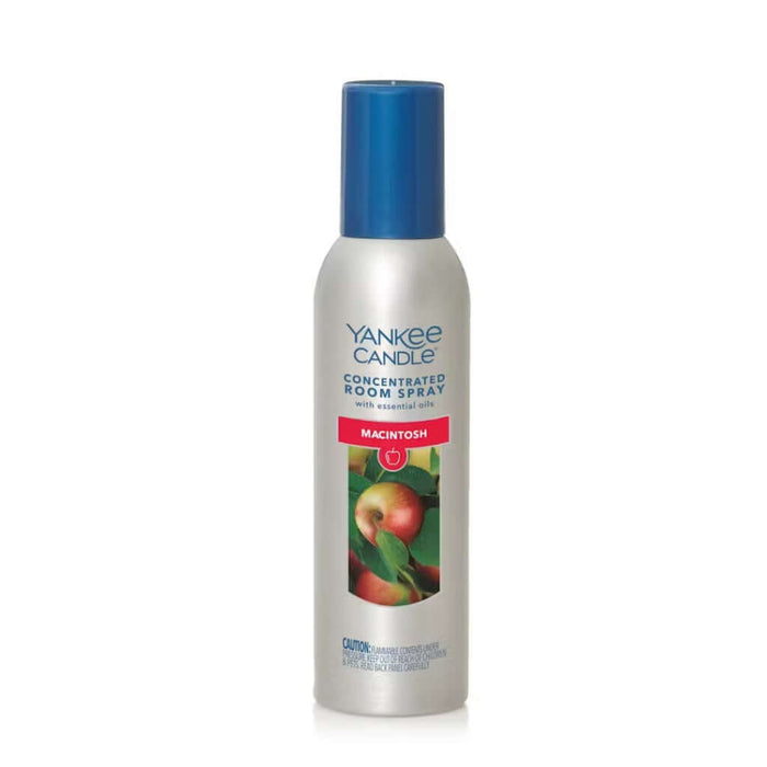 Yankee Candle Macintosh room spray on a white background