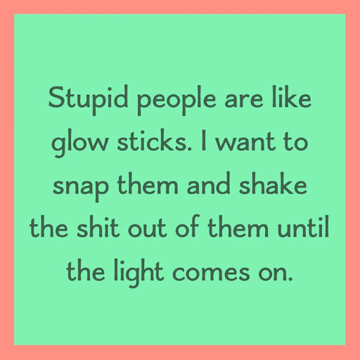 Funny “Drinks On Me: Glow Sticks” drink coaster with playful party-inspired design