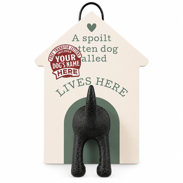 The History & Heraldry Personalised Dog Lead Hook in Blank Cream mounts easily beside your front door.