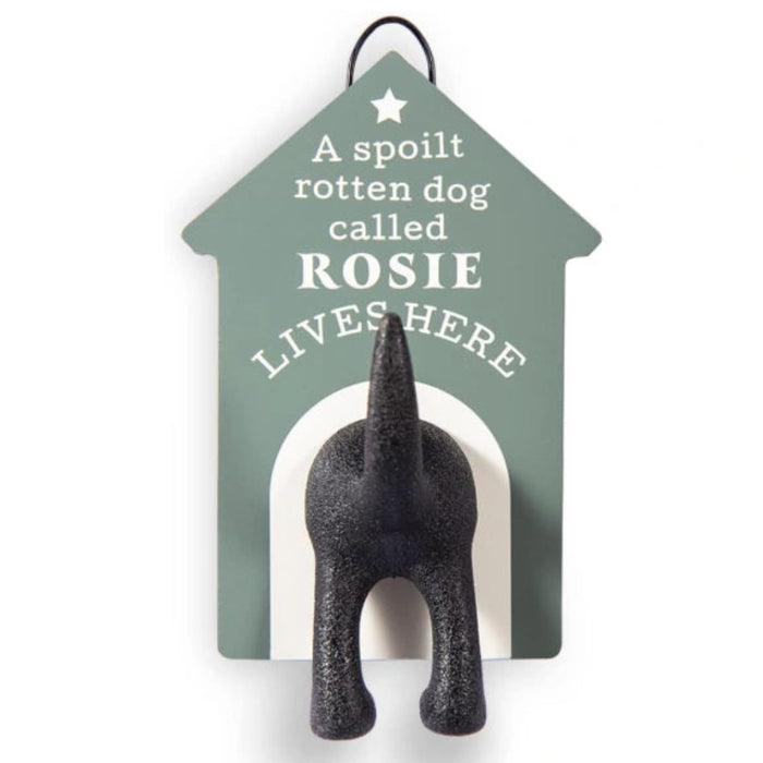 Celebrate Rosie every single day with this charming personalised dog lead hook. You mount it easily beside your front door. 
