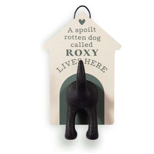 Keep your entryway tidy with this stylish personalised dog lead hook in blank grey. You mount it easily beside your front door in minutes