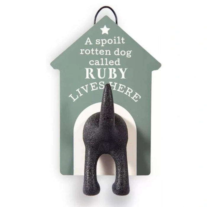 Celebrate Ruby every single day with this charming personalised dog lead hook. You mount it easily beside your front door.