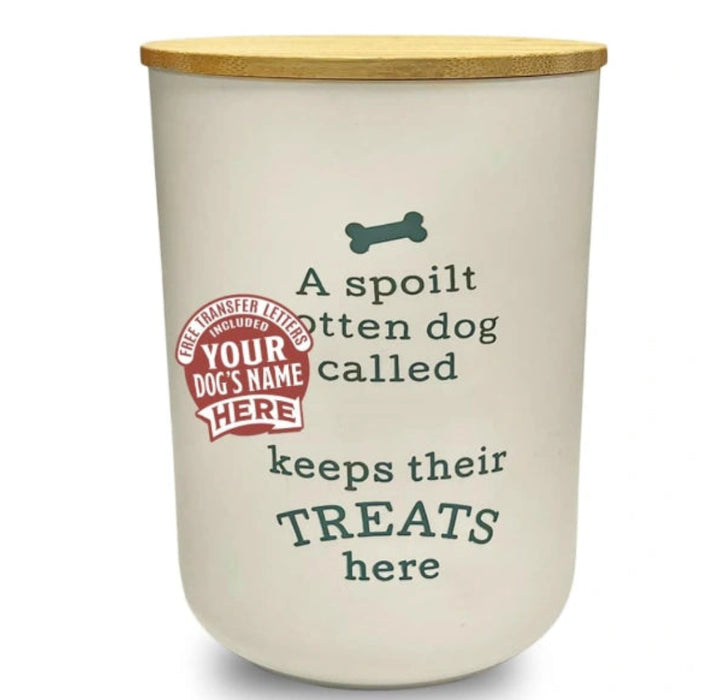Treat your dog to something truly special with this personalised dog treat jar by History &  Heraldry. 