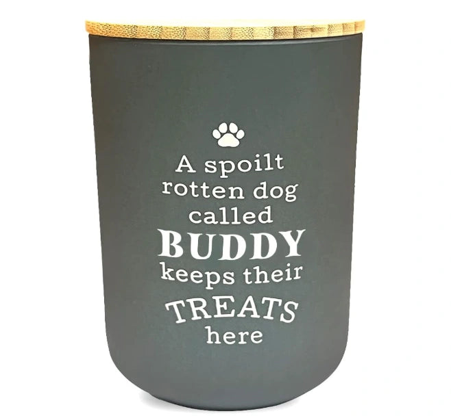 H & H Gifts : Personalised Dog Treat Jar - Buddy