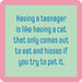 This 4-inch Drinks on Me Teenager Cat Coaster features a relatable cat design that speaks to every cat parent.