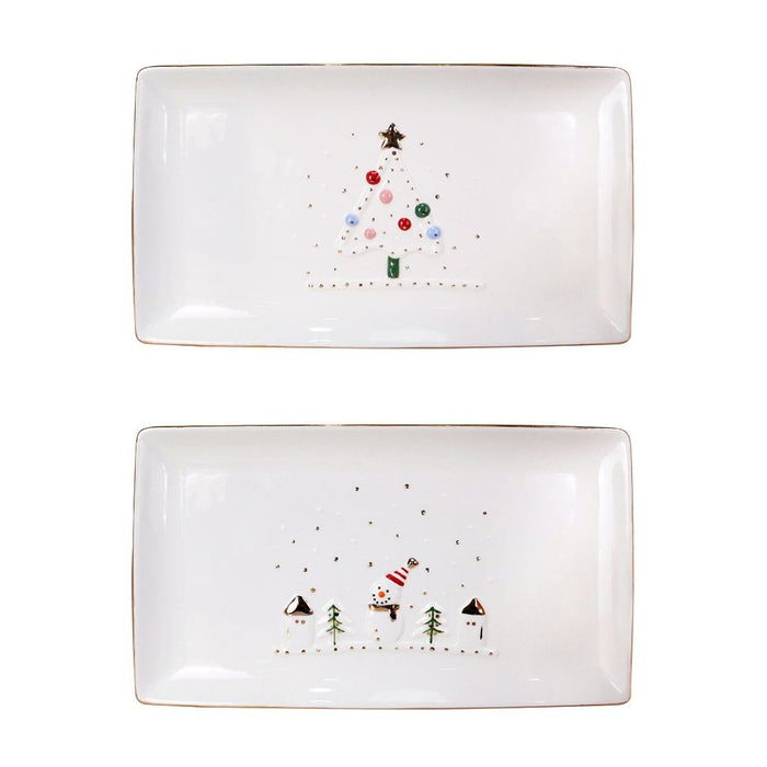 12.25"x7" Castleton Christmas Serving Platter - Assorted by style - 12.25"x7" Castleton Christmas Serving Platter - Assorted by style