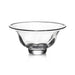 A clear glass bowl accented with a black rim, combining functionality and contemporary design.