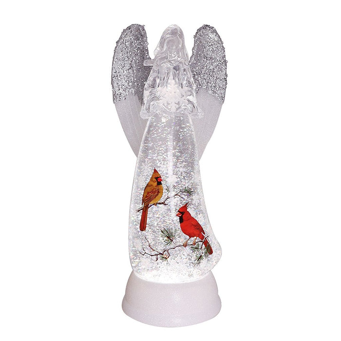 12.375" Glitter Angel w/Cardinal Pair Sublimation - 12.375" Glitter Angel w/Cardinal Pair Sublimation