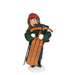 Decorative Byer's figurine of a child with a sled on a white background