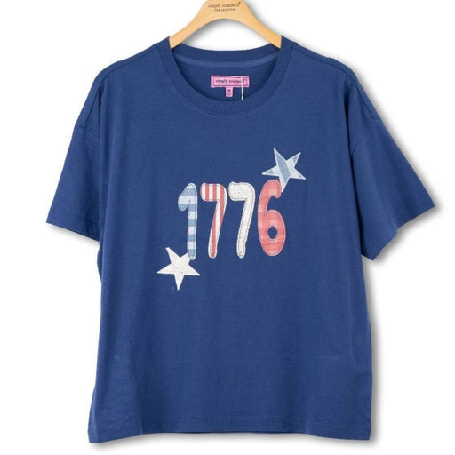 Featuring a bold "1776" design accented with stars and a distressed red, white, and blue pattern