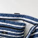 A blue and white striped tote bag paired with a matching pouch, ideal for casual outings or beach trips.