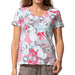 This Habitat Clothes Escape Ocean Floral V-Neck Tee in bold Poppy features a vibrant ocean floral print in a rich poppy colorway that turns heads. 