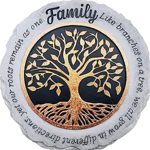 This Spoontiques Family Tree Stepping Stone features a colorful tree design with a heartfelt message.