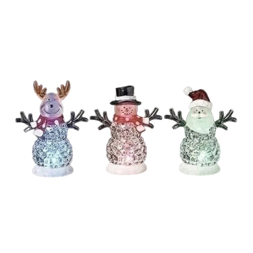 LED Tri Color Holiday Figurine featuring a colorful festive design with illuminated LED accents for Christmas décor.