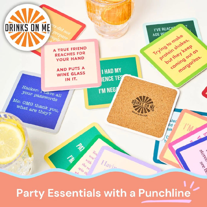 Rounded-corner novelty coaster ideal for home bars, kitchens, offices, and coffee tables