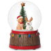musical glitter dome featuring festive dogs wearing holiday hats and antlers surrounded by sparkling glitter.