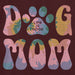 Text 'D-G MOM' with colorful paw prints and 'Life is Good' on a maroon background