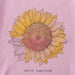 Sunflower illustration with 'Hello sunshine' text on a pink background