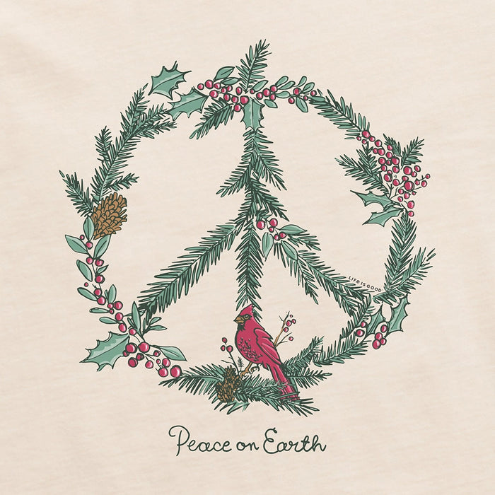 Life Is Good : Winter Pines Peace Long Sleeve Tee - Vee neck