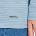 Light blue striped shirt with "Do what you love. Love what you do." label on a white background