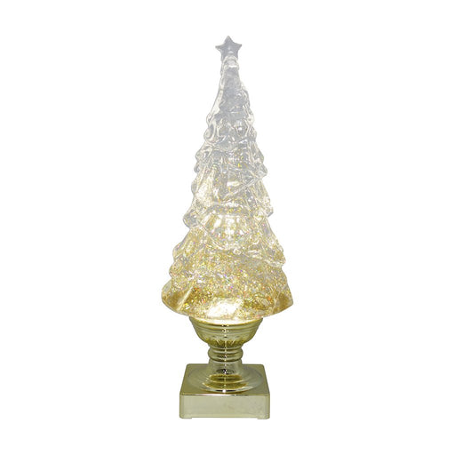 14" LED Gold Blowing Glitter Tree - 14" LED Gold Blowing Glitter Tree