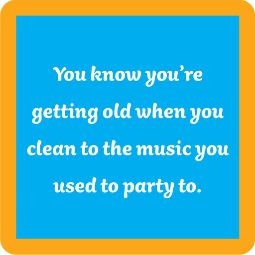 This 4-inch Clean to Music Coaster from Drinks on Me delivers a witty, music-lover message that makes every sip more fun.
