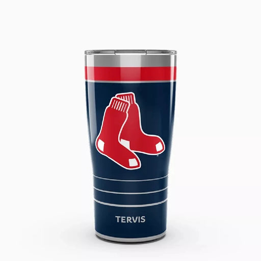 Personalized tumbler featuring the Boston Red Sox logo and colors, perfect for fans to enjoy their favorite beverages.