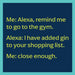 Funny “Drinks On Me: Alexa Gym” drink coaster with fitness-inspired humorous design