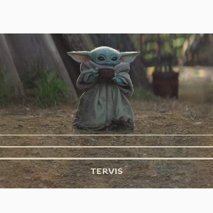 A child Yoda tumbler is displayed, showcasing the beloved character from the Star Wars franchise.
