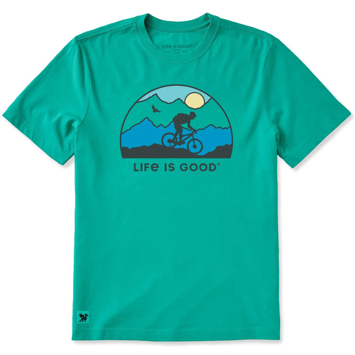 Life Is Good : Men's Biking Sunset Short Sleeve T-Shirt