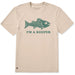 Designed for comfort and casual style, this classic tee features a distinctive fish-inspired graphic that celebrates fishing adventures and life on the water.