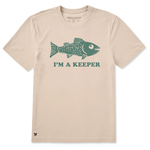 Life Is Good : Men's I'm a Keeper Fish Short Sleeve T-Shirt