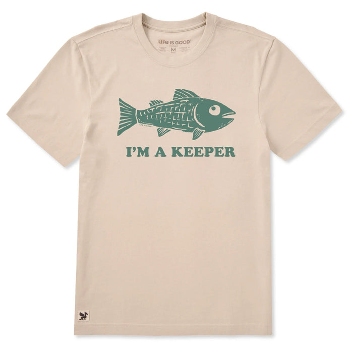 Life Is Good : Men's I'm a Keeper Fish Short Sleeve T-Shirt