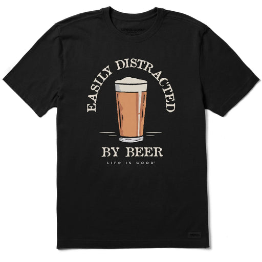 Life Is Good : Men's Easily Distracted by Beer Short Sleeve T-Shirt