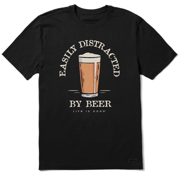 Life Is Good : Men's Easily Distracted by Beer Short Sleeve T-Shirt