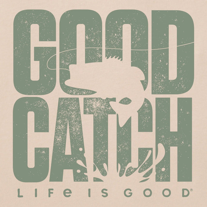 Life Is Good : Men's Good Catch Stack Short Sleeve T-Shirt