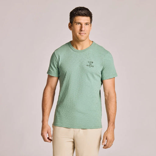 Life Is Good : Men's Woodcut Fish Short Sleeve Slub Slim T-Shirt