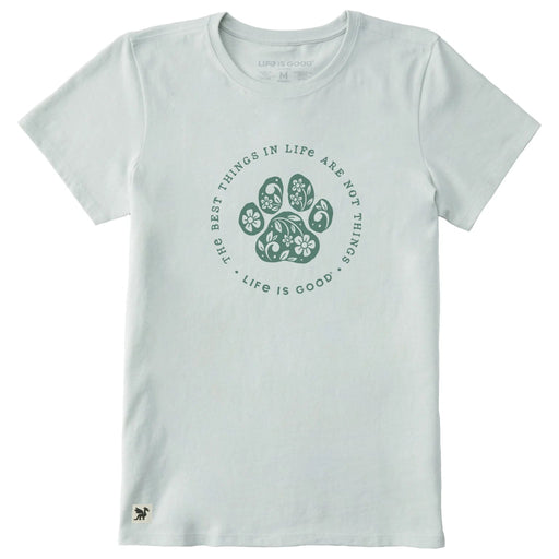 Life Is Good : Women's Best Things in Life Are Dog Paws Floral Short T-Shirt