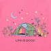 Life Is Good : Women's Camping Fox Flowers Short T-Shirt