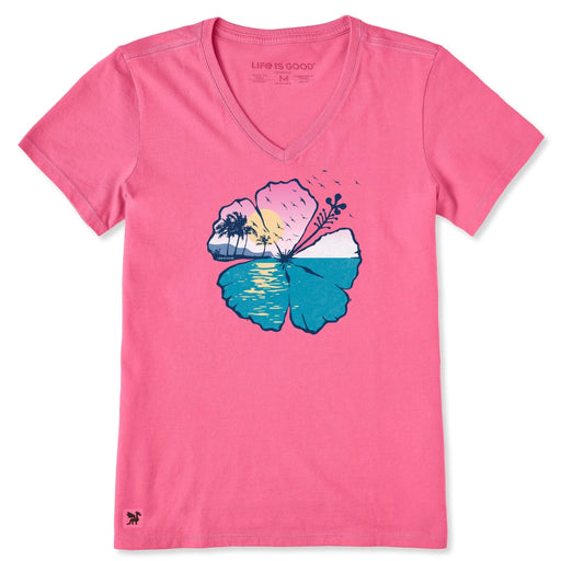 Life Is Good : Women's Hibiscus Coastline Short Sleeve T-Shirt