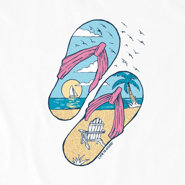 Life Is Good : Women's Beachy Sailing Flip Flops T-Shirt