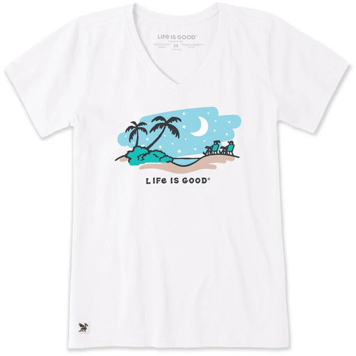 Life Is Good : Women's Moonlit Palm Vista Short T-Shirt