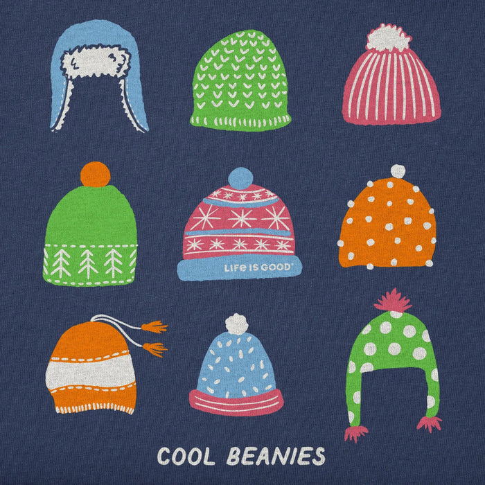 Life Is Good Women’s Cool Beanies Long Sleeve Crusher Boxy Tee featuring a fun beanie-inspired graphic, long sleeves, and a relaxed boxy fit for comfortable everyday wear.