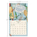 Calendar with kitchen-themed design on a blue checkered background