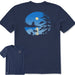 Life Is Good : Men's Moonlit Lake Boat T-Shirt