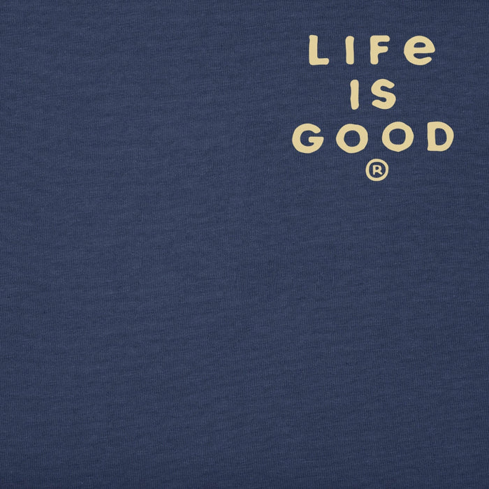 Life Is Good : Men's Moonlit Lake Boat T-Shirt